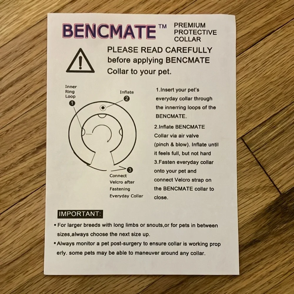 BENCMATE Protective Inflatable Collar for Dogs and Cats